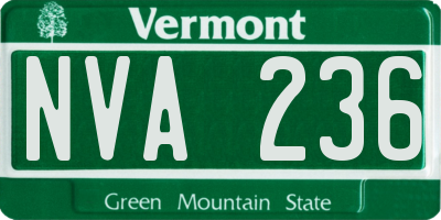 VT license plate NVA236