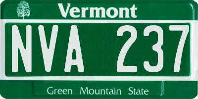 VT license plate NVA237