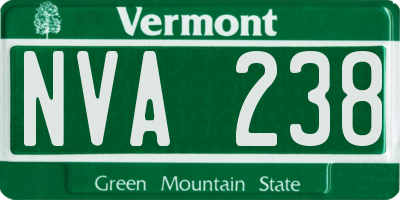 VT license plate NVA238