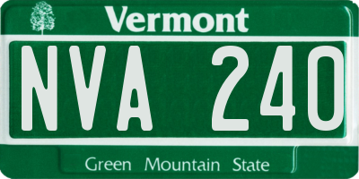 VT license plate NVA240