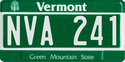 VT license plate NVA241
