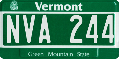 VT license plate NVA244