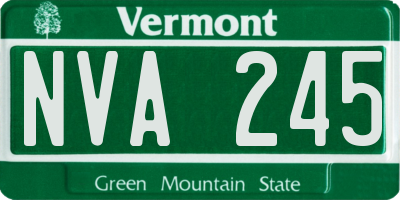 VT license plate NVA245