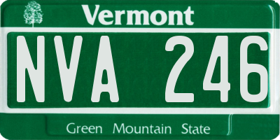 VT license plate NVA246