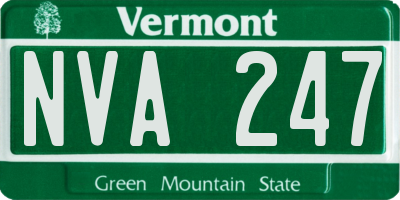 VT license plate NVA247
