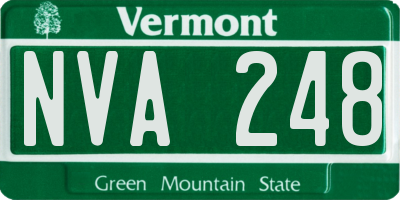 VT license plate NVA248