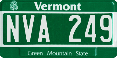 VT license plate NVA249