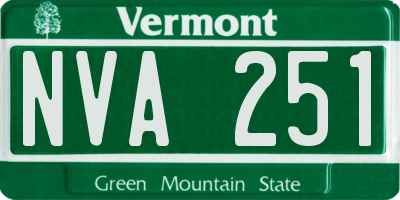 VT license plate NVA251
