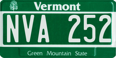 VT license plate NVA252