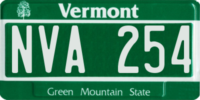 VT license plate NVA254