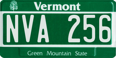 VT license plate NVA256