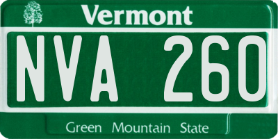 VT license plate NVA260