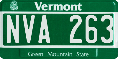 VT license plate NVA263