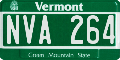 VT license plate NVA264