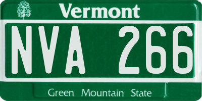 VT license plate NVA266
