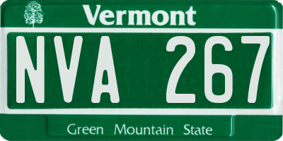 VT license plate NVA267