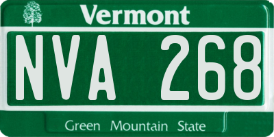 VT license plate NVA268