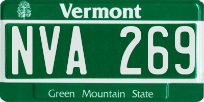 VT license plate NVA269