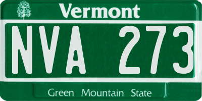 VT license plate NVA273
