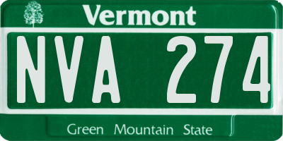 VT license plate NVA274