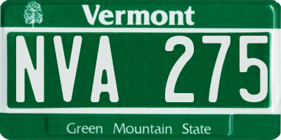 VT license plate NVA275