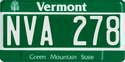 VT license plate NVA278