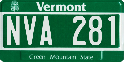 VT license plate NVA281