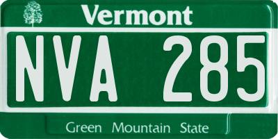 VT license plate NVA285