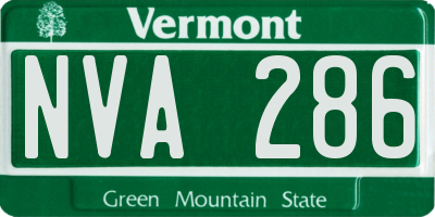 VT license plate NVA286