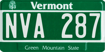 VT license plate NVA287