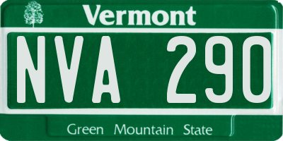 VT license plate NVA290