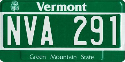 VT license plate NVA291