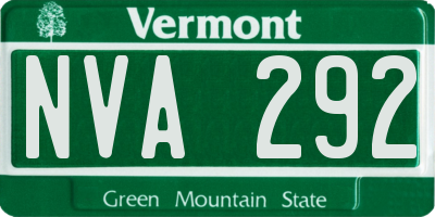 VT license plate NVA292