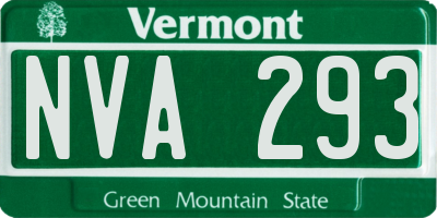 VT license plate NVA293
