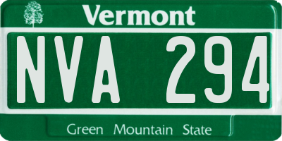 VT license plate NVA294