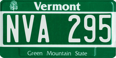 VT license plate NVA295