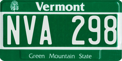 VT license plate NVA298