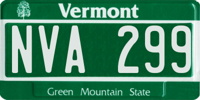 VT license plate NVA299