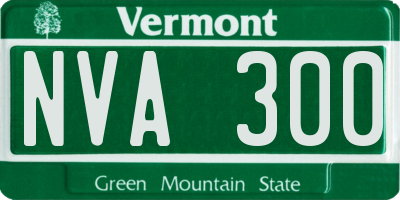 VT license plate NVA300