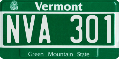 VT license plate NVA301