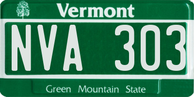 VT license plate NVA303