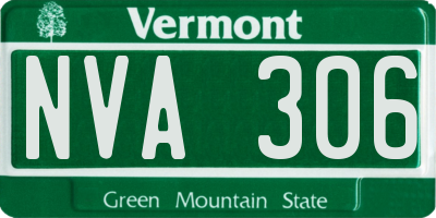 VT license plate NVA306