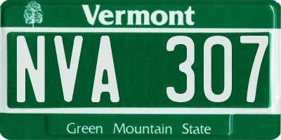 VT license plate NVA307