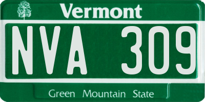 VT license plate NVA309