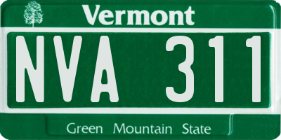 VT license plate NVA311