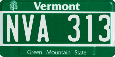 VT license plate NVA313