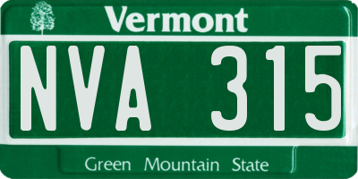 VT license plate NVA315