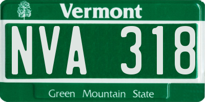 VT license plate NVA318