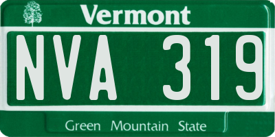 VT license plate NVA319
