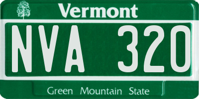 VT license plate NVA320